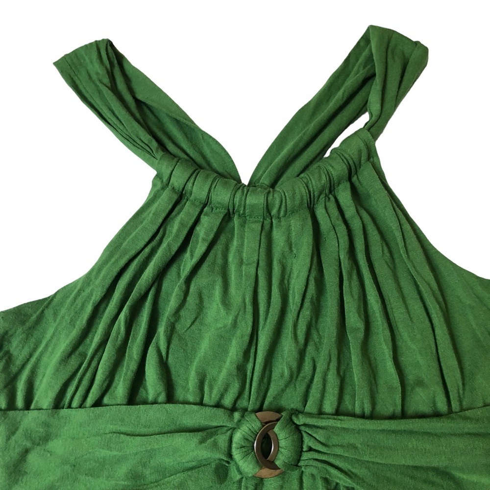 Max Studio Green Maxi Halter Strap Dress SZ L. Viscose/ spandex - Picture 10 of 16